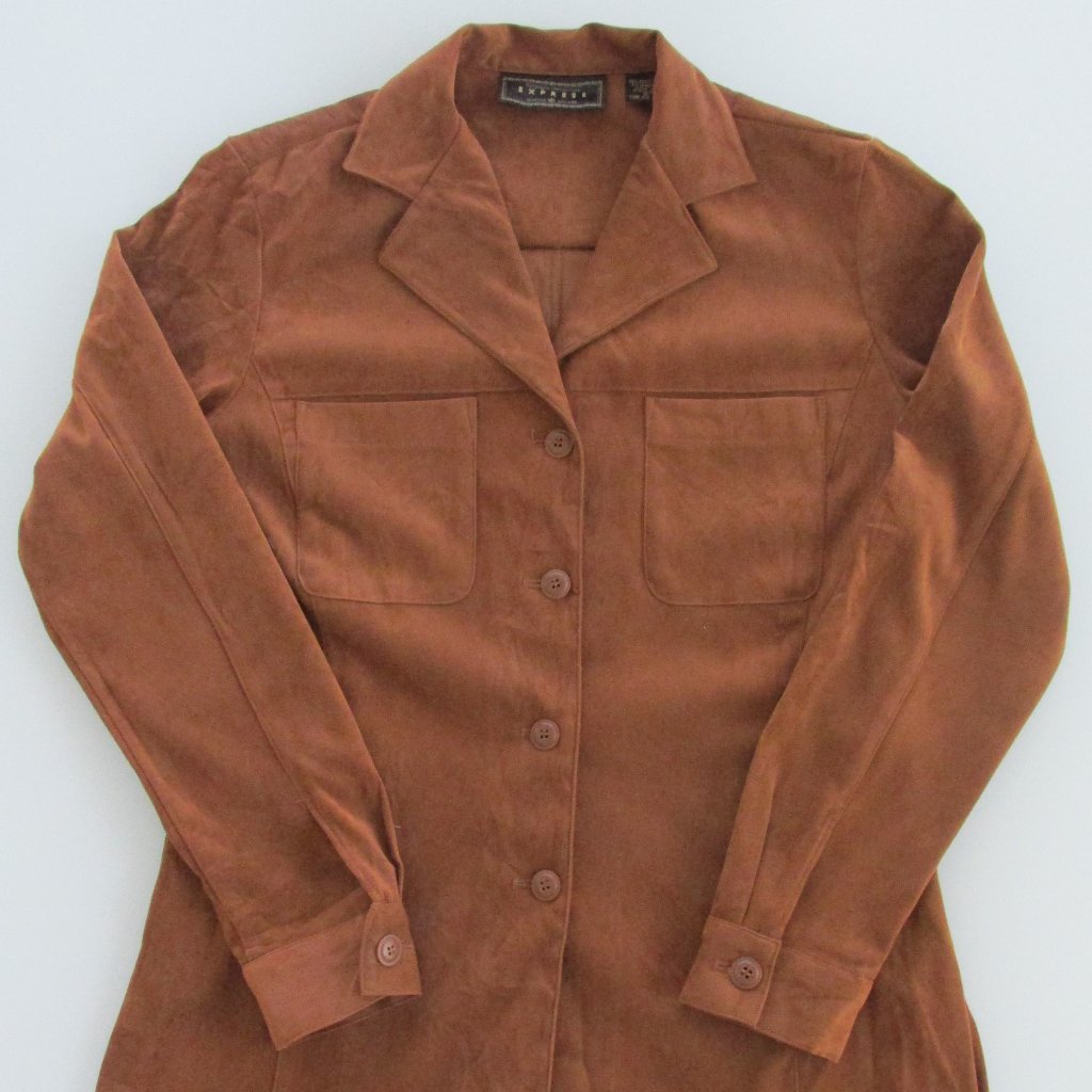 Express Women's Stretch Faux Suede Blouse Size Small